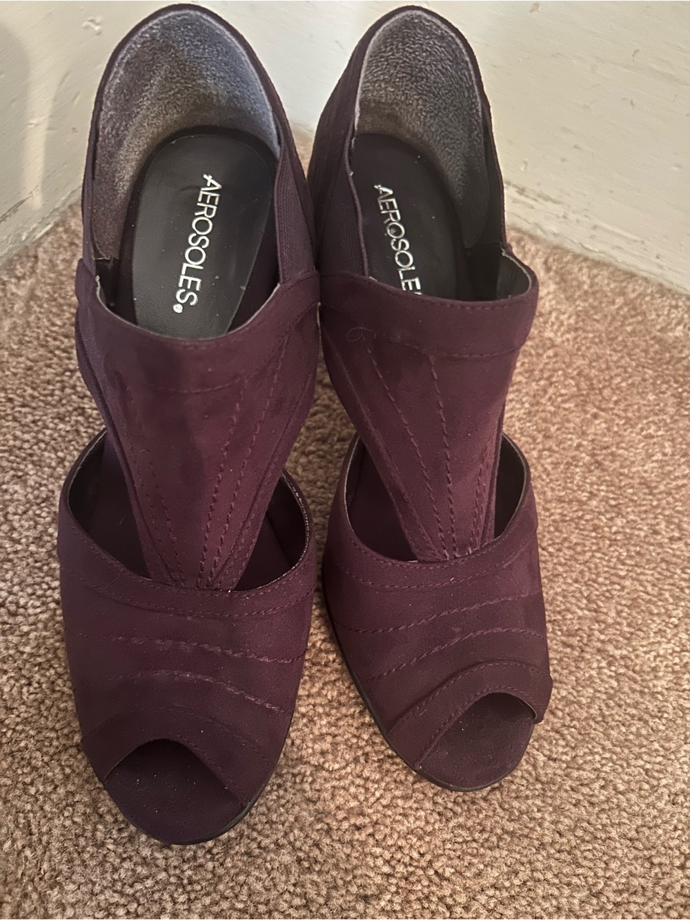 Women’s AEROSOLES Plum Open-Toe Dress Heel Size 9